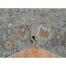 Load image into Gallery viewer, 8&#39;x10&#39;1&quot; Frosty Green, 100% Wool, Oushak Without A Border, All Over Leaf Pattern, Hand Knotted, Oriental Rug FWR550818