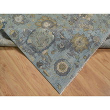 Load image into Gallery viewer, 8&#39;x10&#39;1&quot; Frosty Green, 100% Wool, Oushak Without A Border, All Over Leaf Pattern, Hand Knotted, Oriental Rug FWR550818