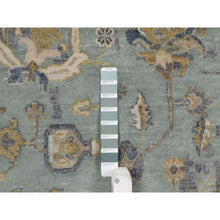 Load image into Gallery viewer, 8&#39;x10&#39;1&quot; Frosty Green, 100% Wool, Oushak Without A Border, All Over Leaf Pattern, Hand Knotted, Oriental Rug FWR550818