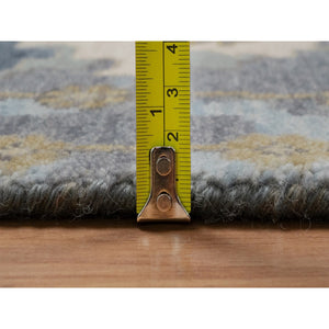 8'x10'1" Frosty Green, 100% Wool, Oushak Without A Border, All Over Leaf Pattern, Hand Knotted, Oriental Rug FWR550818