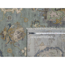 Load image into Gallery viewer, 8&#39;x10&#39;1&quot; Frosty Green, 100% Wool, Oushak Without A Border, All Over Leaf Pattern, Hand Knotted, Oriental Rug FWR550818