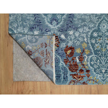 Load image into Gallery viewer, 8&#39;1&quot;x10&#39;1&quot; Cerulean Blue, Jewelry Design, Wool And Silk, Hand Knotted, Oriental Rug FWR550824