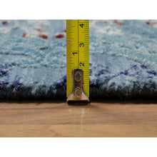 Load image into Gallery viewer, 8&#39;1&quot;x10&#39;1&quot; Cerulean Blue, Jewelry Design, Wool And Silk, Hand Knotted, Oriental Rug FWR550824