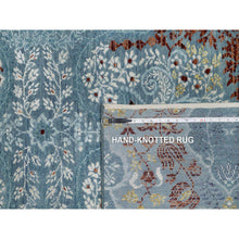Load image into Gallery viewer, 8&#39;1&quot;x10&#39;1&quot; Cerulean Blue, Jewelry Design, Wool And Silk, Hand Knotted, Oriental Rug FWR550824