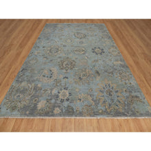 Load image into Gallery viewer, 9&#39;2&quot;x12&#39;1&quot; Iceberg Green, Oushak With All Over Leaf Pattern, Borderless, Hand Knotted, 100% Wool, Oriental Rug FWR550848
