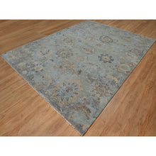 Load image into Gallery viewer, 9&#39;2&quot;x12&#39;1&quot; Iceberg Green, Oushak With All Over Leaf Pattern, Borderless, Hand Knotted, 100% Wool, Oriental Rug FWR550848