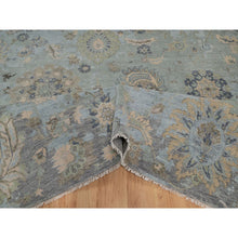 Load image into Gallery viewer, 9&#39;2&quot;x12&#39;1&quot; Iceberg Green, Oushak With All Over Leaf Pattern, Borderless, Hand Knotted, 100% Wool, Oriental Rug FWR550848