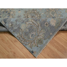 Load image into Gallery viewer, 9&#39;2&quot;x12&#39;1&quot; Iceberg Green, Oushak With All Over Leaf Pattern, Borderless, Hand Knotted, 100% Wool, Oriental Rug FWR550848