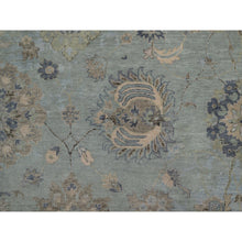 Load image into Gallery viewer, 9&#39;2&quot;x12&#39;1&quot; Iceberg Green, Oushak With All Over Leaf Pattern, Borderless, Hand Knotted, 100% Wool, Oriental Rug FWR550848