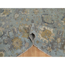 Load image into Gallery viewer, 8&#39;7&quot;x12&#39; Silt Green, Oushak Without A Border, All Over Leaf Pattern, Hand Knotted, 100% Wool, Oriental Rug FWR550854