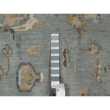 Load image into Gallery viewer, 8&#39;7&quot;x12&#39; Silt Green, Oushak Without A Border, All Over Leaf Pattern, Hand Knotted, 100% Wool, Oriental Rug FWR550854
