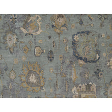 Load image into Gallery viewer, 8&#39;7&quot;x12&#39; Silt Green, Oushak Without A Border, All Over Leaf Pattern, Hand Knotted, 100% Wool, Oriental Rug FWR550854