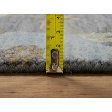 Load image into Gallery viewer, 8&#39;7&quot;x12&#39; Silt Green, Oushak Without A Border, All Over Leaf Pattern, Hand Knotted, 100% Wool, Oriental Rug FWR550854