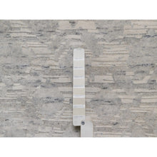 Load image into Gallery viewer, 2&#39;6&quot;x6&#39;3&quot; Papyrus White, Modern Design, Hand Knotted, Hand Spun Undyed Natural Wool, Oriental Rug FWR550884