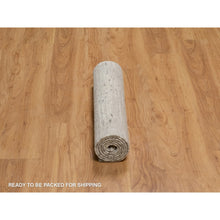 Load image into Gallery viewer, 2&#39;6&quot;x6&#39;3&quot; Papyrus White, Modern Design, Hand Knotted, Hand Spun Undyed Natural Wool, Oriental Rug FWR550884