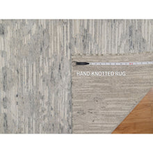 Load image into Gallery viewer, 2&#39;6&quot;x6&#39;3&quot; Papyrus White, Modern Design, Hand Knotted, Hand Spun Undyed Natural Wool, Oriental Rug FWR550884