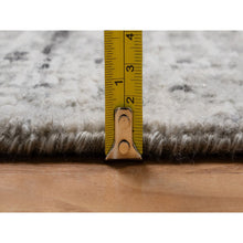 Load image into Gallery viewer, 6&#39;1&quot;x9&#39; Pastel Gray, Modern Erased Design, Hand Spun Undyed Natural Wool, Hand Knotted, Oriental Rug FWR550896