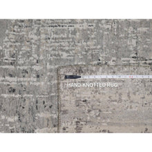 Load image into Gallery viewer, 6&#39;1&quot;x9&#39; Pastel Gray, Modern Erased Design, Hand Spun Undyed Natural Wool, Hand Knotted, Oriental Rug FWR550896