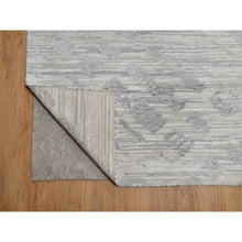 Load image into Gallery viewer, 8&#39;x10&#39;2&quot; Cream White, Modern Design, Hand Knotted, Hand Spun Undyed Natural Wool, Oriental Rug FWR550914