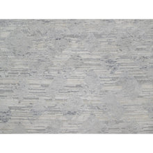 Load image into Gallery viewer, 8&#39;x10&#39;2&quot; Cream White, Modern Design, Hand Knotted, Hand Spun Undyed Natural Wool, Oriental Rug FWR550914