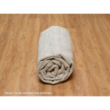 Load image into Gallery viewer, 8&#39;x10&#39;2&quot; Cream White, Modern Design, Hand Knotted, Hand Spun Undyed Natural Wool, Oriental Rug FWR550914