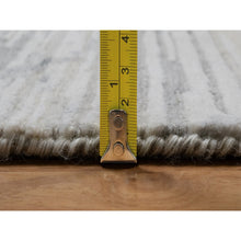 Load image into Gallery viewer, 8&#39;x10&#39;2&quot; Cream White, Modern Design, Hand Knotted, Hand Spun Undyed Natural Wool, Oriental Rug FWR550914