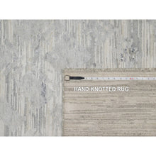 Load image into Gallery viewer, 8&#39;x10&#39;2&quot; Cream White, Modern Design, Hand Knotted, Hand Spun Undyed Natural Wool, Oriental Rug FWR550914
