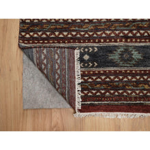 Load image into Gallery viewer, 2&#39;7&quot;x6&#39;2&quot; Currant Red, Southwest American Indian Design With Piled Construction, Hand Knotted, 100% Wool, Plush And Lush, Runner, Oriental Rug FWR550920