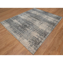 Load image into Gallery viewer, 8&#39;x10&#39;1&quot; Winter White, Hand Knotted, Abstract Modern Design, 100% Natural Undyed Wool, Oriental Rug FWR550944