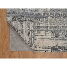 Load image into Gallery viewer, 8&#39;x10&#39;1&quot; Winter White, Hand Knotted, Abstract Modern Design, 100% Natural Undyed Wool, Oriental Rug FWR550944