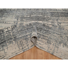 Load image into Gallery viewer, 8&#39;x10&#39;1&quot; Winter White, Hand Knotted, Abstract Modern Design, 100% Natural Undyed Wool, Oriental Rug FWR550944