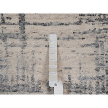 Load image into Gallery viewer, 8&#39;x10&#39;1&quot; Winter White, Hand Knotted, Abstract Modern Design, 100% Natural Undyed Wool, Oriental Rug FWR550944