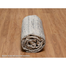 Load image into Gallery viewer, 8&#39;x10&#39;1&quot; Winter White, Hand Knotted, Abstract Modern Design, 100% Natural Undyed Wool, Oriental Rug FWR550944