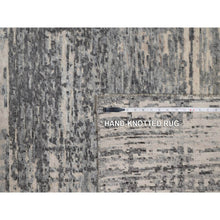 Load image into Gallery viewer, 8&#39;x10&#39;1&quot; Winter White, Hand Knotted, Abstract Modern Design, 100% Natural Undyed Wool, Oriental Rug FWR550944