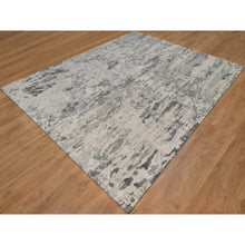 Load image into Gallery viewer, 8&#39;x10&#39; Cream White, Modern Design, 100% Natural Undyed Wool, Hand Knotted, Oriental Rug FWR550950