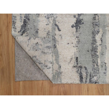 Load image into Gallery viewer, 8&#39;x10&#39; Cream White, Modern Design, 100% Natural Undyed Wool, Hand Knotted, Oriental Rug FWR550950