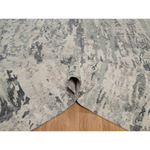 Load image into Gallery viewer, 8&#39;x10&#39; Cream White, Modern Design, 100% Natural Undyed Wool, Hand Knotted, Oriental Rug FWR550950