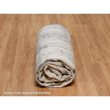 Load image into Gallery viewer, 8&#39;x10&#39; Cream White, Modern Design, 100% Natural Undyed Wool, Hand Knotted, Oriental Rug FWR550950