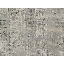 Load image into Gallery viewer, 2&#39;7&quot;x8&#39; Spanish Gray, Modern Erased Design, Hand Knotted, Hand Spun Undyed Natural Wool, Runner, Oriental Rug FWR550956