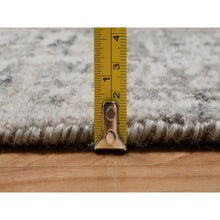 Load image into Gallery viewer, 2&#39;7&quot;x8&#39; Spanish Gray, Modern Erased Design, Hand Knotted, Hand Spun Undyed Natural Wool, Runner, Oriental Rug FWR550956