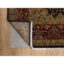 Load image into Gallery viewer, 8&#39;x10&#39;1&quot; Phantom Black, Intricate Kashan Revival, Hand Knotted, Hand Spun New Zealand Wool, 300 Kpsi, Oriental Rug FWR551004