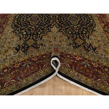 Load image into Gallery viewer, 8&#39;x10&#39;1&quot; Phantom Black, Intricate Kashan Revival, Hand Knotted, Hand Spun New Zealand Wool, 300 Kpsi, Oriental Rug FWR551004