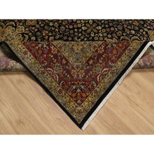 Load image into Gallery viewer, 8&#39;x10&#39;1&quot; Phantom Black, Intricate Kashan Revival, Hand Knotted, Hand Spun New Zealand Wool, 300 Kpsi, Oriental Rug FWR551004