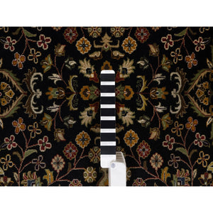 8'x10'1" Phantom Black, Intricate Kashan Revival, Hand Knotted, Hand Spun New Zealand Wool, 300 Kpsi, Oriental Rug FWR551004