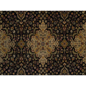 8'x10'1" Phantom Black, Intricate Kashan Revival, Hand Knotted, Hand Spun New Zealand Wool, 300 Kpsi, Oriental Rug FWR551004