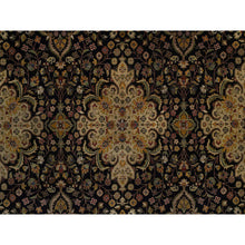 Load image into Gallery viewer, 8&#39;x10&#39;1&quot; Phantom Black, Intricate Kashan Revival, Hand Knotted, Hand Spun New Zealand Wool, 300 Kpsi, Oriental Rug FWR551004