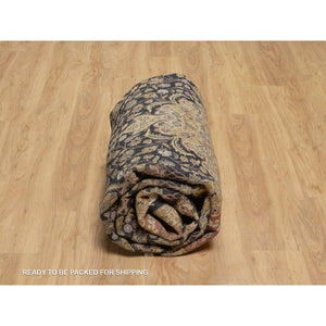 8'x10'1" Phantom Black, Intricate Kashan Revival, Hand Knotted, Hand Spun New Zealand Wool, 300 Kpsi, Oriental Rug FWR551004