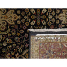 Load image into Gallery viewer, 8&#39;x10&#39;1&quot; Phantom Black, Intricate Kashan Revival, Hand Knotted, Hand Spun New Zealand Wool, 300 Kpsi, Oriental Rug FWR551004