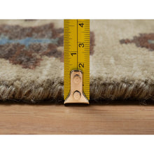 Load image into Gallery viewer, 2&#39;7&quot;x5&#39;10&quot; Bone White, Southwest American Indian Design With Piled Construction, Hand Knotted, 100% Wool, Plush And Lush, Runner, Oriental Rug FWR551010