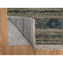 Load image into Gallery viewer, 2&#39;6&quot;x10&#39; Beige, Southwestern American Indian Design With Piled Construction, Hand Knotted, Pure Wool, Plush And Lush, Runner, Oriental Rug FWR551028